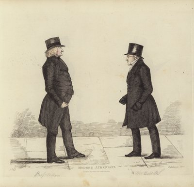 Eminent Edinburghians, aka Modern Athenians, John Wilson, Esq, Professor of Moral Philosophy, George Joseph Bell, Esq, Professor of Scots Law by Benjamin William Crombie