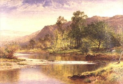 The River Running into Derwentwater by Benjamin Williams Leader