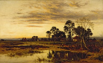 When Sun is Set: A Worcestershire Village by Benjamin Williams Leader