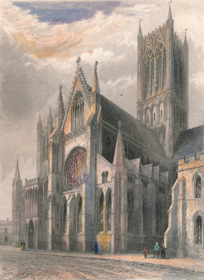 Lincoln Cathedral - View of South Transept & Central Tower by Benjamin Winkles