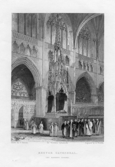 The Bishops Throne, Exeter Cathedral, Devon, c1836-c1842 by Benjamin Winkles