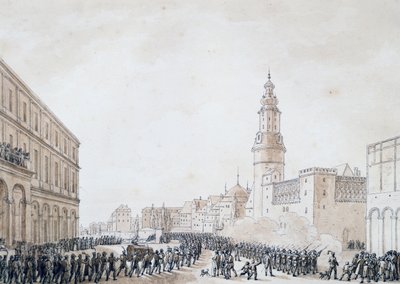Funeral of French officer in Weimar, October 1806 by Benjamin Zix