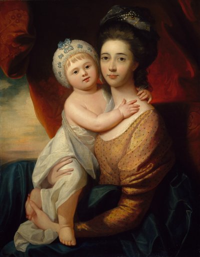 Lady Sondes with her Infant Son, c.1793-94 by Benjamin school of West