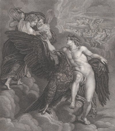 Ganymede, Leaning on an Eagle, Receiving the Cup from Hebe by Benoit Louis Henriquez