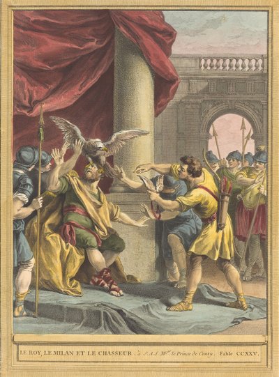 The King, the Kite, and the Hunter, published 1759 by Benoit Louis Prevost