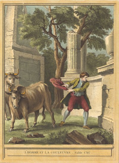 Man and the Snake, published 1759 by Benoit Louis Prevost