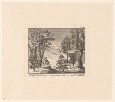 Daphnis Hunting Birds in Winter by Benoît Audran (I)