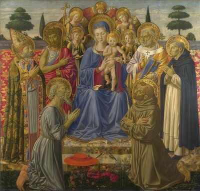 Madonna with Child Surrounded by Angels and Saints by Benozzo Gozzoli