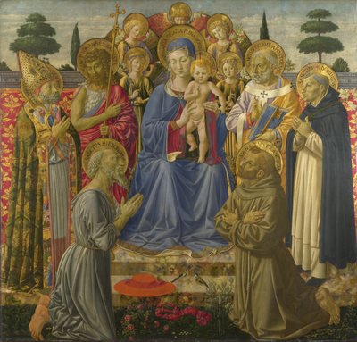 The Virgin and Child Enthroned among Angels and Saints, 1460s by Benozzo Gozzoli