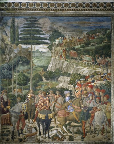 Cortege of the Magi with Julien de Medicis and Joseph II, Patriarch of Constantinople by Benozzo di Lese di Sandro Gozzoli