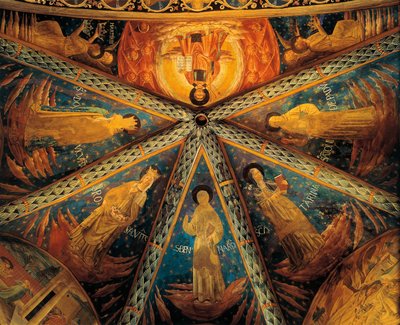 Vault of Apse of Church of Saint Francis Painted with Saints by Benozzo di Lese di Sandro Gozzoli