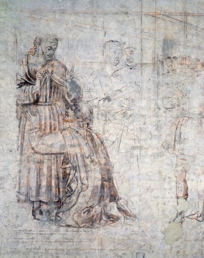 Marriage of Isaac and Rebecca, (detail of sinopia) by Benozzo di Lese di Sandro Gozzoli
