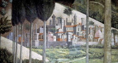 Medieval Town, Detail from the Journey of the Magi Cycle by Benozzo di Lese di Sandro Gozzoli