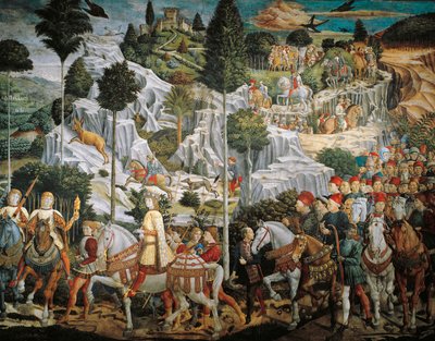 Procession of Magi Kings to Bethlehem by Benozzo Gozzoli by Benozzo di Lese di Sandro Gozzoli