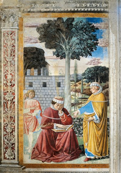 St. Augustine Reading Epistles of St. Paul (detail) by Benozzo di Lese di Sandro Gozzoli
