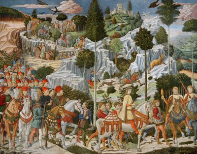 The Journey of the Magi to Bethlehem, the right hand wall of the chapel, c.1460 by Benozzo di Lese di Sandro Gozzoli