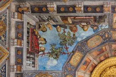 A Cat, Musical Instruments and Male and Female Figures (detail) by Benvenuto Tisi da Garofalo