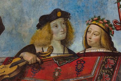 Gentleman Holding a Musical Instrument and a Gentlewoman, (detail) by Benvenuto Tisi da Garofalo
