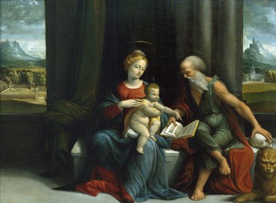 Madonna and Child and St. Jerome by Benvenuto Tisi da Garofalo