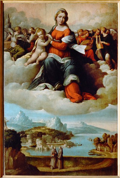 Madonna and Child in Glory with Angels by Benvenuto Tisi da Garofalo