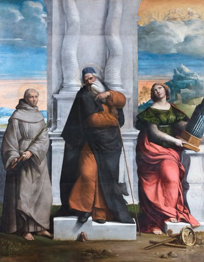 Saint Anthony the Abbot, Anthony of Sicily and Cecily by Benvenuto Tisi da Garofalo