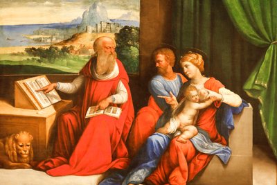 The Holy Family with St. Jerome by Benvenuto Tisi da Garofalo