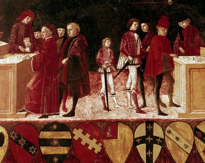 Allegory of state finances in wartime and peacetime (detail) by Benvenuto di Giovanni