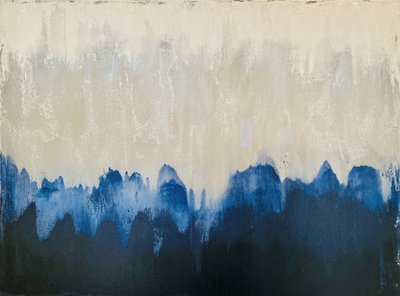 Misty Blue Abstract by Berit Pihl