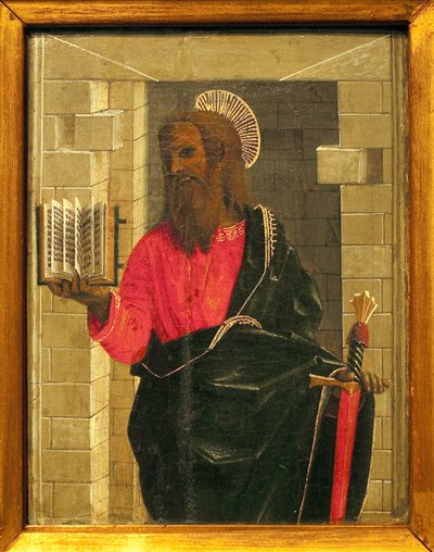 Saint Paul. Painting by Bernardino Butinone (1450-1507), Tempera on Wood. Italian Art, Renaissance. Musee Ingres, Montauban. by Bernadino Jacobi Butinone
