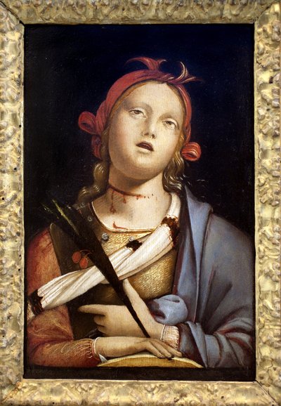 Saint Catherine of Alexandria. Painting by Bernardo Zenale (ca. 1436-1526), Tempera on Wood, circa 1500. Italian Art, Renaissance. Musee des Beaux Arts de Nancy. by Bernadino Zenale