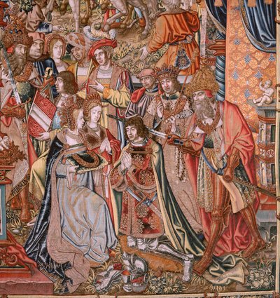 Series The Honours; Nobility. Fourth tapestry in the series. Ca 1550. by Bernaert van (circle of) Orley
