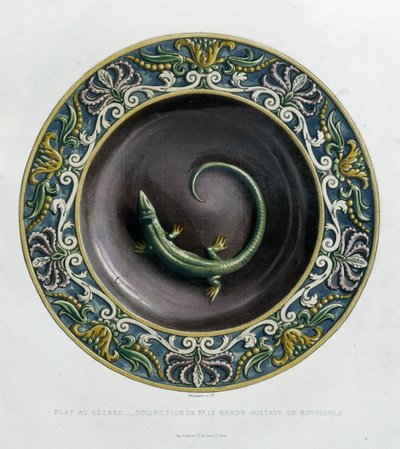 Plate with Lizard - Ceramic Plate, in 