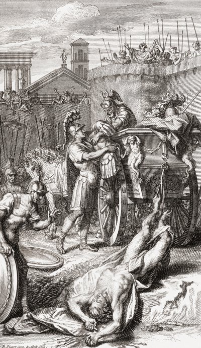 The death of Achilles by Bernard (after) Picart