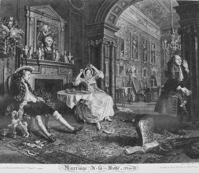 Marriage à la Mode, Plate 2, (Early in the Morning) by Bernard Baron