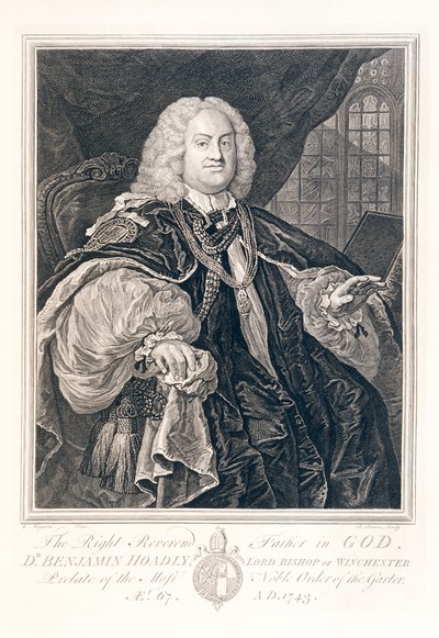 Portrait of Dr. Benjamin Hoadly, Lord Bishop of Winchester by Bernard Baron
