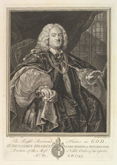 The Right Reverend Father in God, Dr. Benjamin Hoadly, Lord Bishop of Winchester by Bernard Baron
