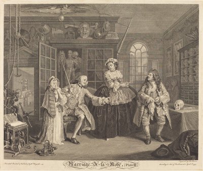Marriage a la Mode: Plate 3 by Bernard Baron after William Hogarth
