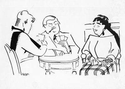 Card game, illustration for Cheri, novel by Sidonie-Gabrielle Colette by Bernard Becan