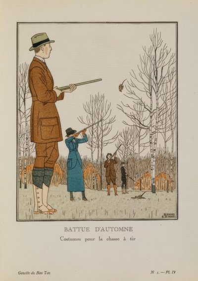 Autumn Hunt / Costumes for Shooting by Bernard Boutet de Monvel
