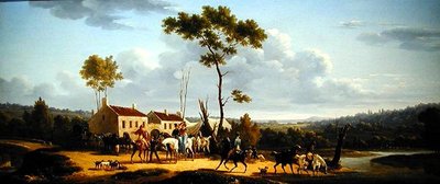 Travellers on Horseback in a Landscape by Bernard Edouard Swebach