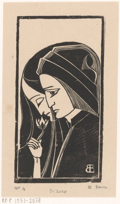Portrait of Dante Alighieri and Beatrice Portinari by Bernard Essers (signed by artist)