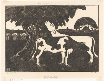 Two Cows by a Tree by Bernard Essers (signed by artist)