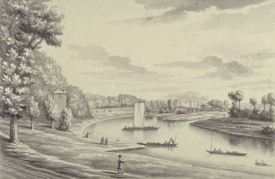 A West View of Hampton Court Ferry and Hampton Church at a Distance by Bernard III Lens