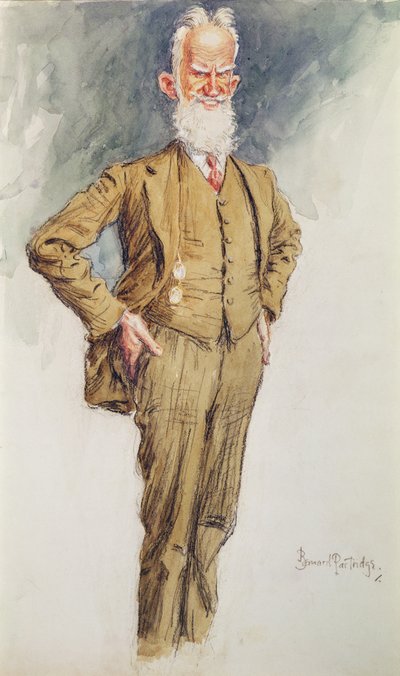 Portrait of George Bernard Shaw, c.1925 by Bernard John Partridge