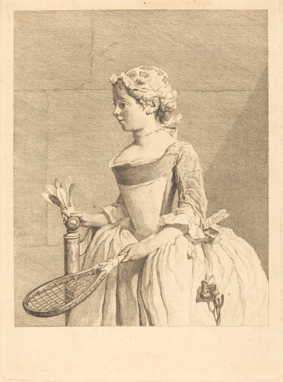Young Girl at the Wheel (Young Girl with the Shuttle) by Bernard Lépicié after Jean Siméon Chardin