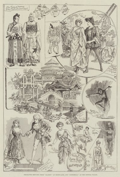 Character Sketches from Aladdin at Drury-Lane, and Cinderella at the Crystal Palace by Bernard Partridge
