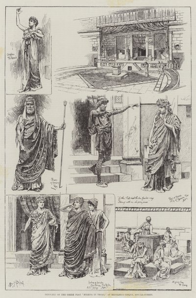 Sketches of the Greek Play Helena in Troas, at Hengler