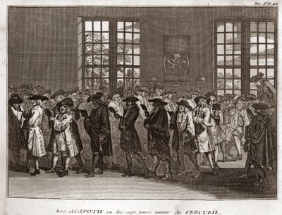A congregation of Jewish mourners performing the Acafoth at a funeral Engraving from Illustration de ceremonies et customs religieuses de tous les peuples du monde by Bernard Picart (1723-1743) 1819 Private collection by Bernard Picart