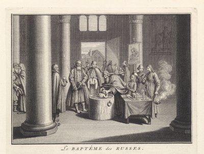 Infant Baptism in Russia, 1732 by Bernard Picart
