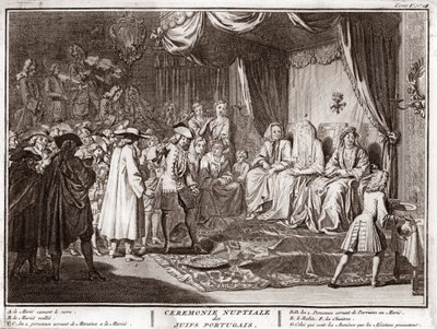 Jewish Wedding in the Jewish Portuguese Community (engraving) by Bernard Picart